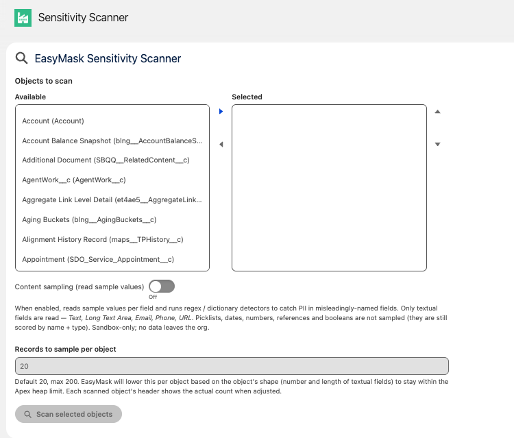 EasyMask PII Scanner — find sensitive data automatically