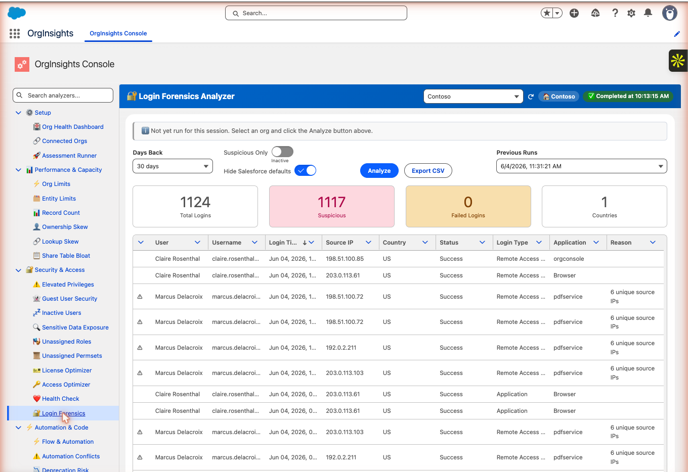 Login Forensics Analyzer