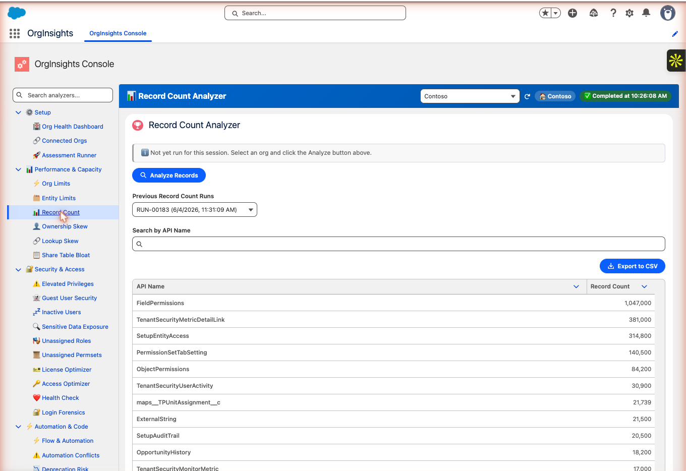 Record Count Analyzer